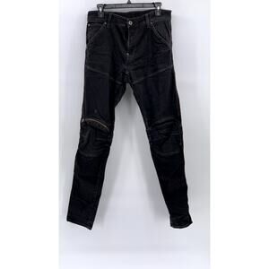 G-STAR RAW Men's Black Solid 5620 3D Zip-Knee Skinny Denim Jeans SZ 33x32